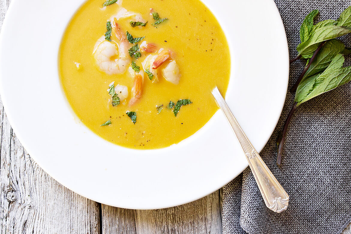 Slow Cooker Thai Butternut Squash Soup from Seasons & Suppers