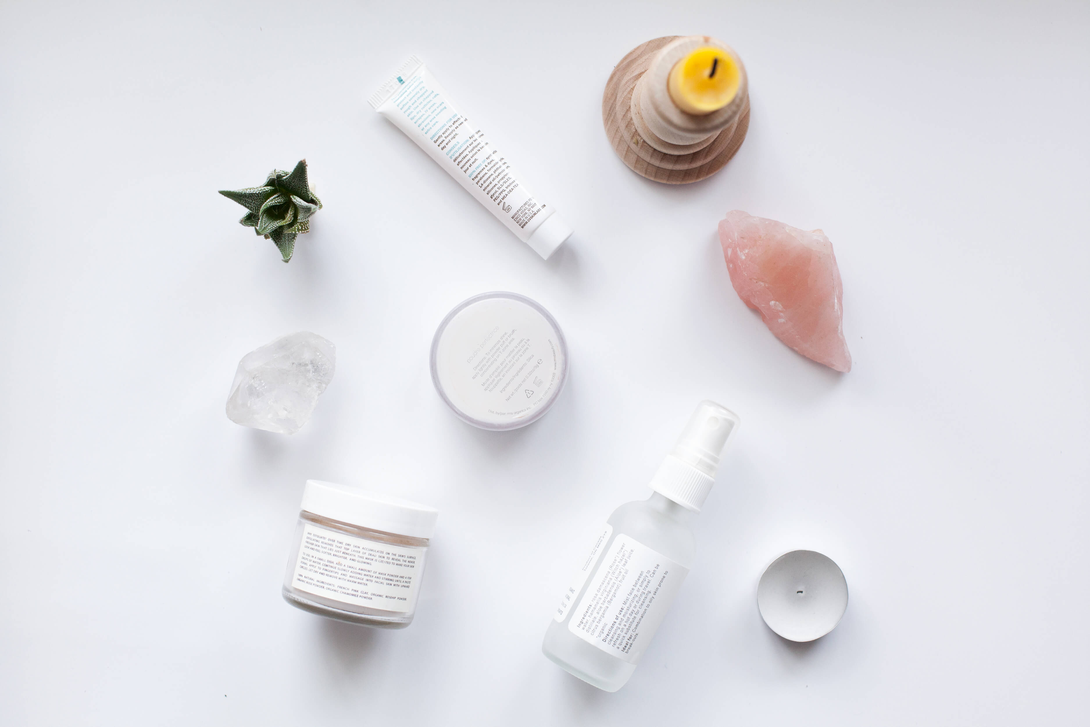 Beauty product flatlay