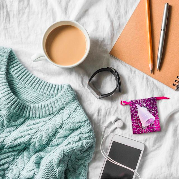 Diva Cup Flatlay