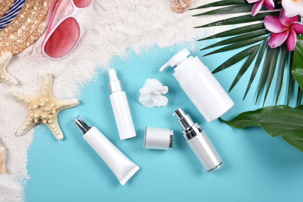 Summer skincare and sun care products