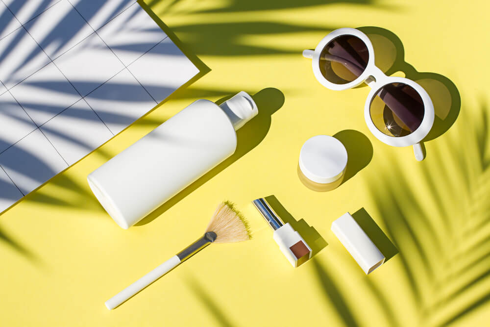 Flatlay with beauty products