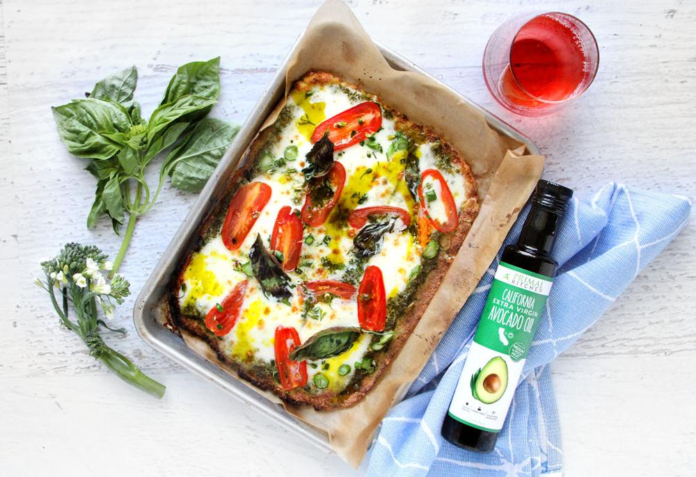 Pesto Keto Cauliflower Pizza from Primal Kitchen
