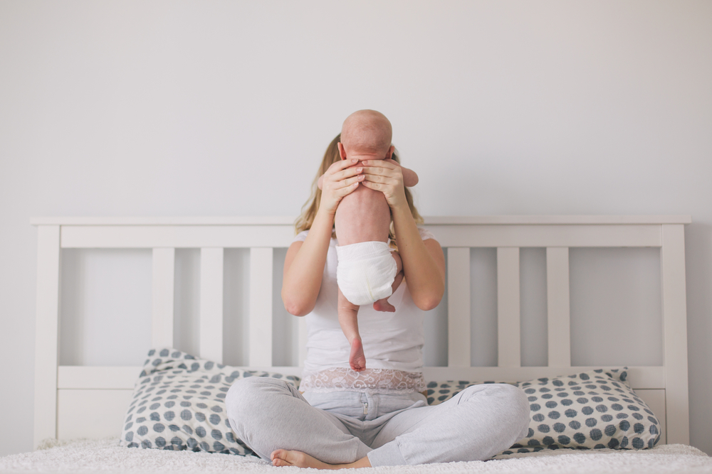 new mom holding newborn