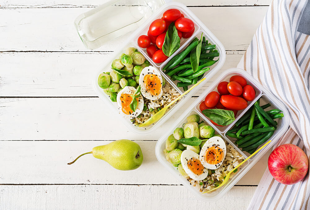 Image of colourful prepped food