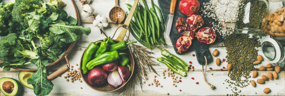 How to Eat Seasonally in Winter Winter fruits and vegetables on a white background