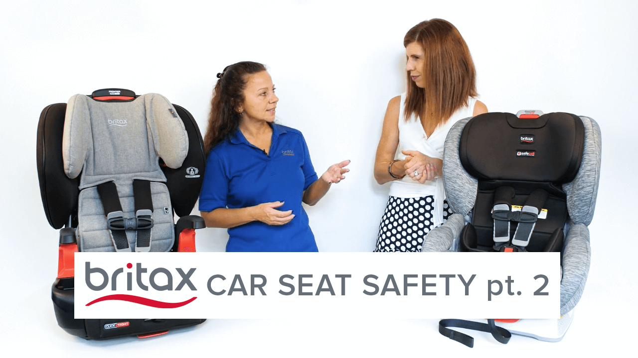 Two women talk about car seats
