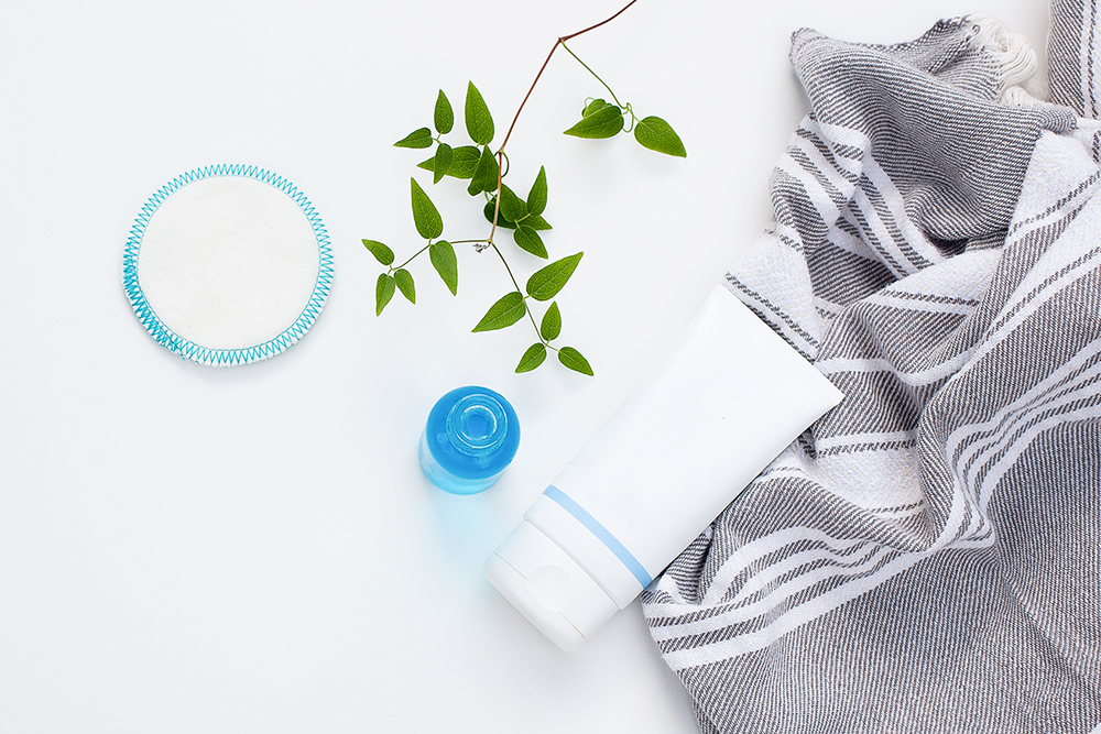 Blue Tansy bottle on white background
