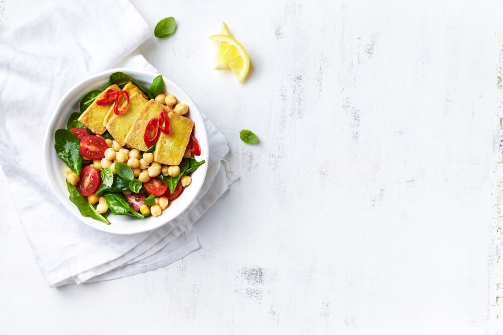 chickpea and spinach bowl