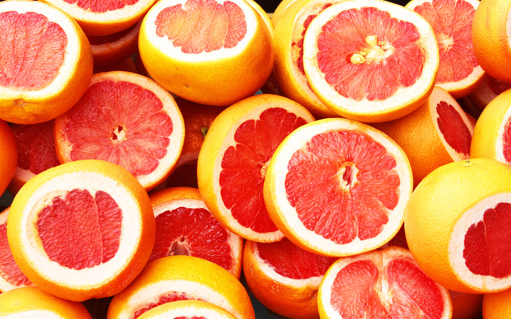 grapefruits cut in half