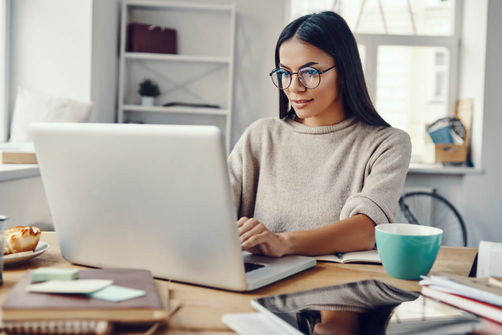 woman working from home