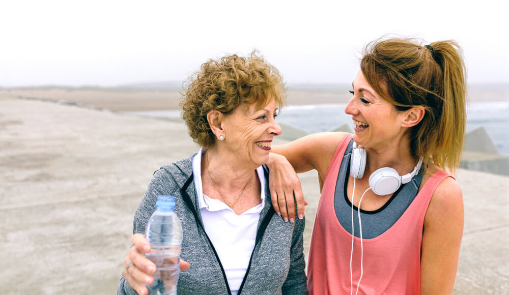 2 elder women out for a walk