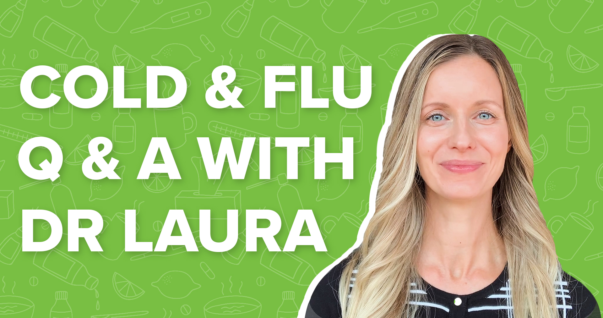 Dr. Laura on Green background with White text