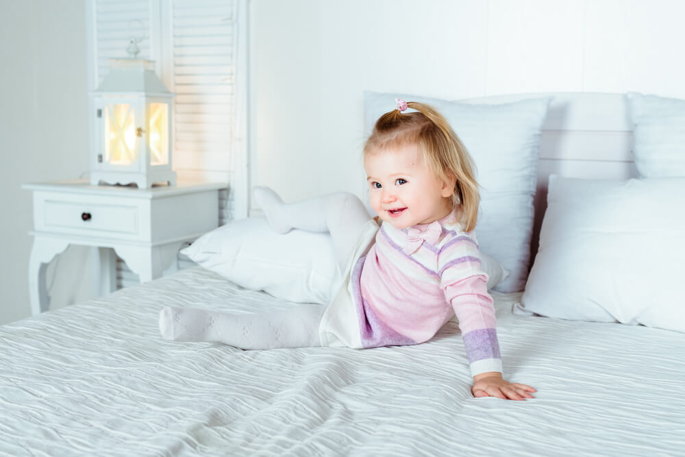 Toddler in a big kid bed
